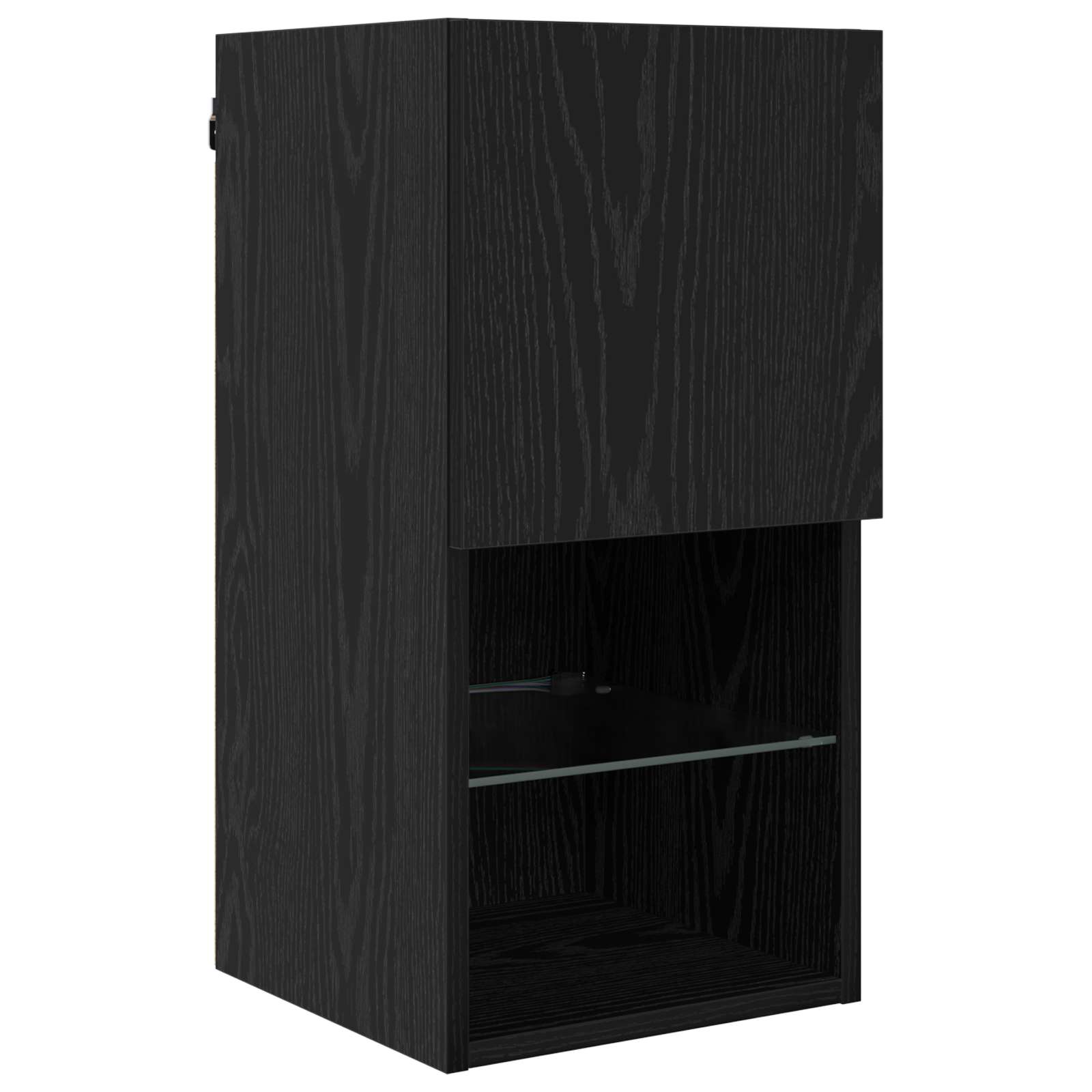 TV Wand Einheiten mit LED mit LED 6 pcs Schwarz Eichen-Optik