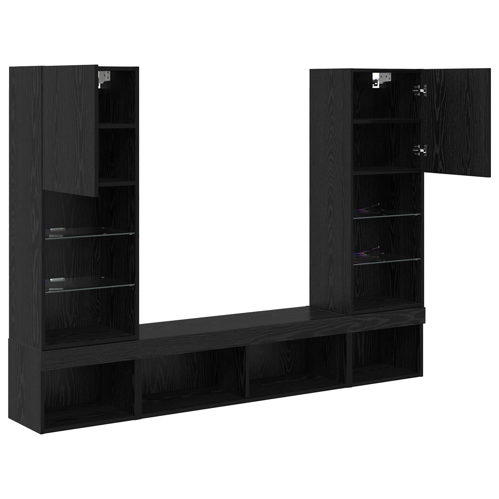TV Wand Einheiten mit LED 5 pcs 40,5 x 30 x 102 cm