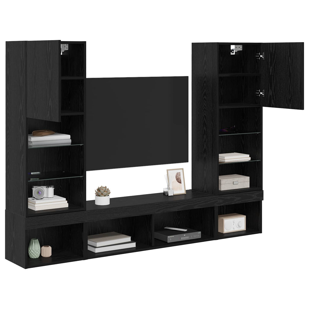 TV Wand Einheiten mit LED 5 pcs 40,5 x 30 x 102 cm