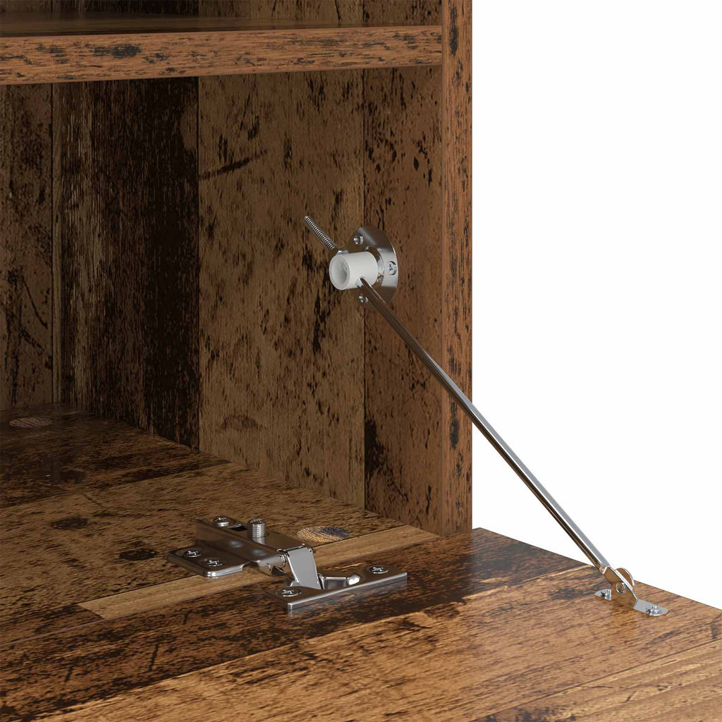 TV-Wandmöbel mit LED Wandmontiert 4 pcs Altholz Holzwerkstoff