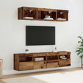 TV Wand Einheiten mit LED mit LED 5 pcs Altholz 80 x 30 x 40 cm