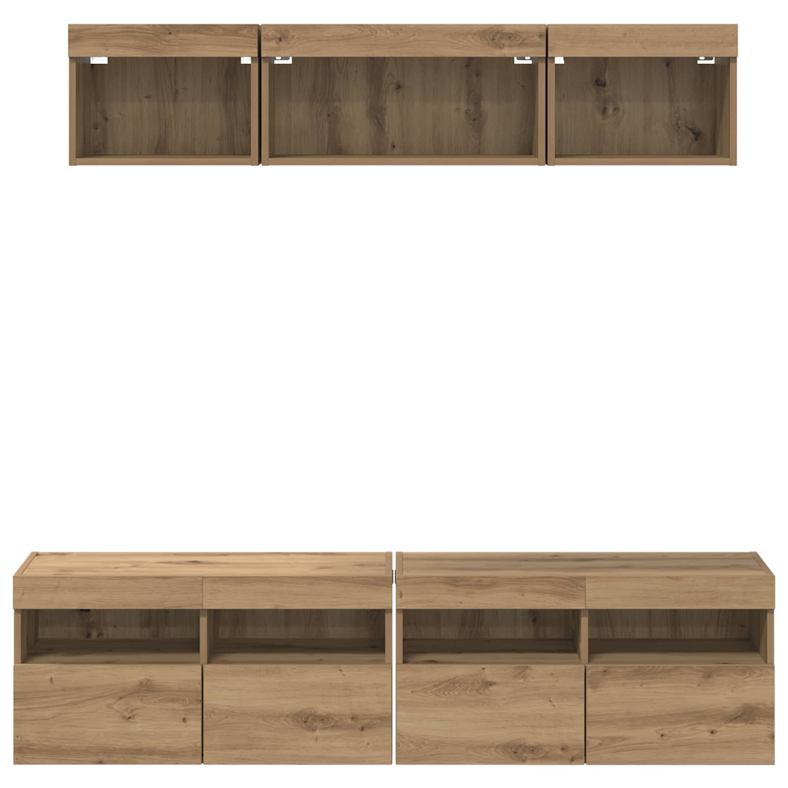 TV Wand Einheiten mit LED 5 pcs Artisan-Eiche 80 x 30 x 40 cm
