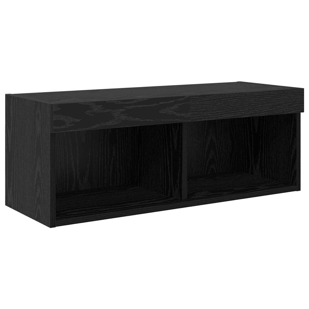 TV-Wandgeräte 6 pcs Schwarz Eichen-Optik Holzwerkstoff
