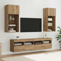 TV Wand Einheiten mit LED 5 pcs Artisan-Eiche 40,5 x 30 x 90 cm