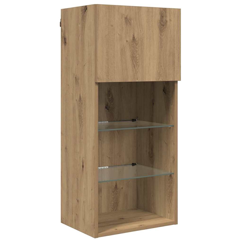TV Wand Einheiten mit LED 5 pcs Artisan-Eiche 40,5 x 30 x 90 cm
