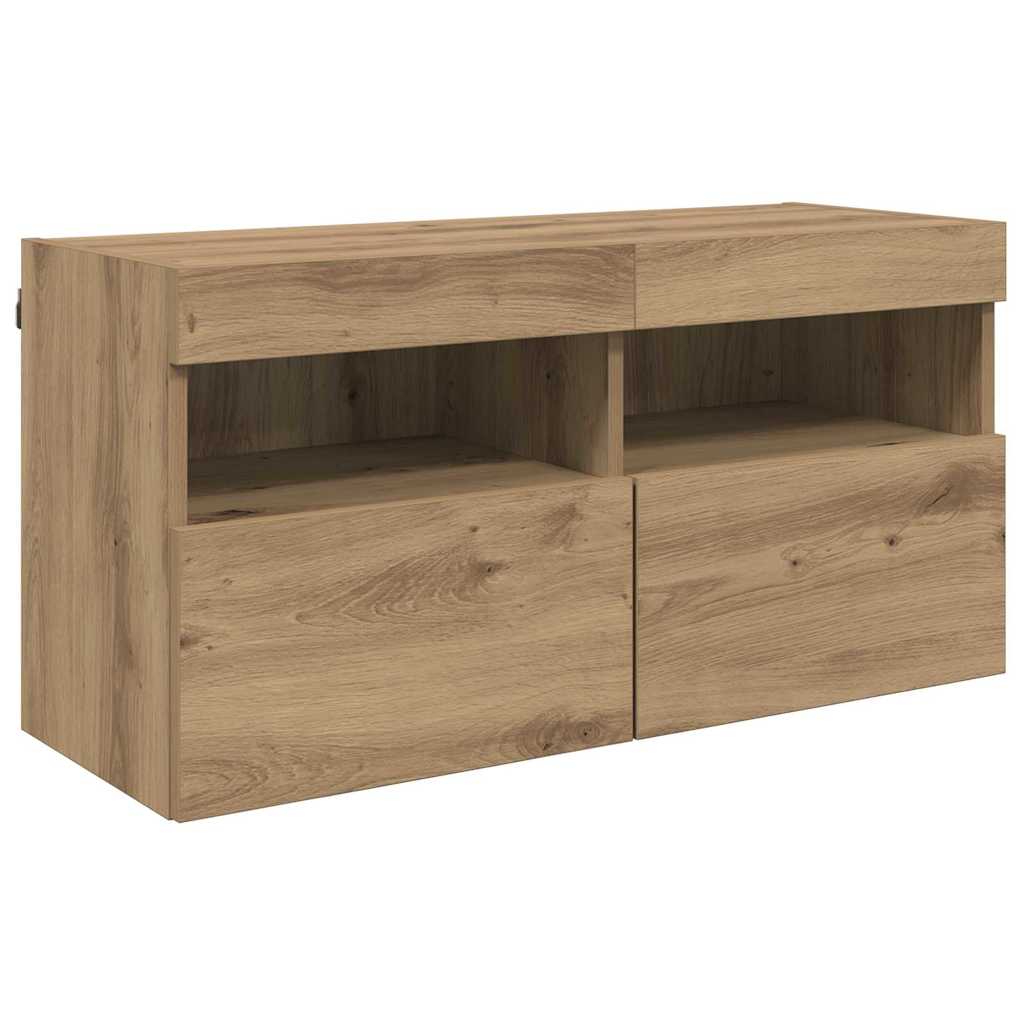 TV Wand Einheiten mit LED 5 pcs Artisan-Eiche 40,5 x 30 x 90 cm
