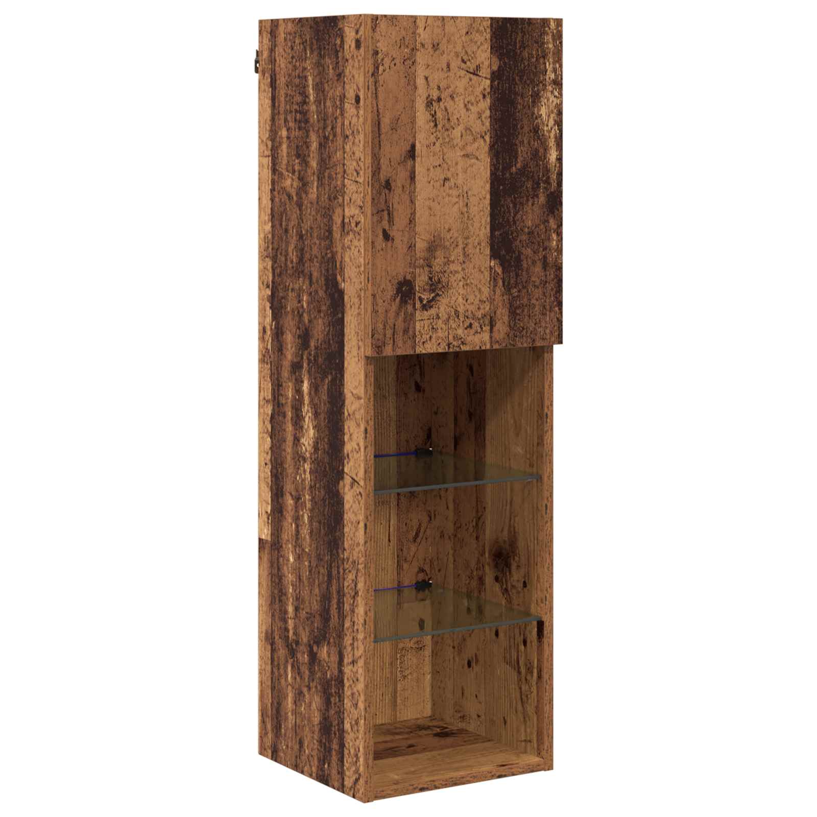 TV-Schränk mit LED Wandmontiert 7 pcs Altholz Holzwerkstoff