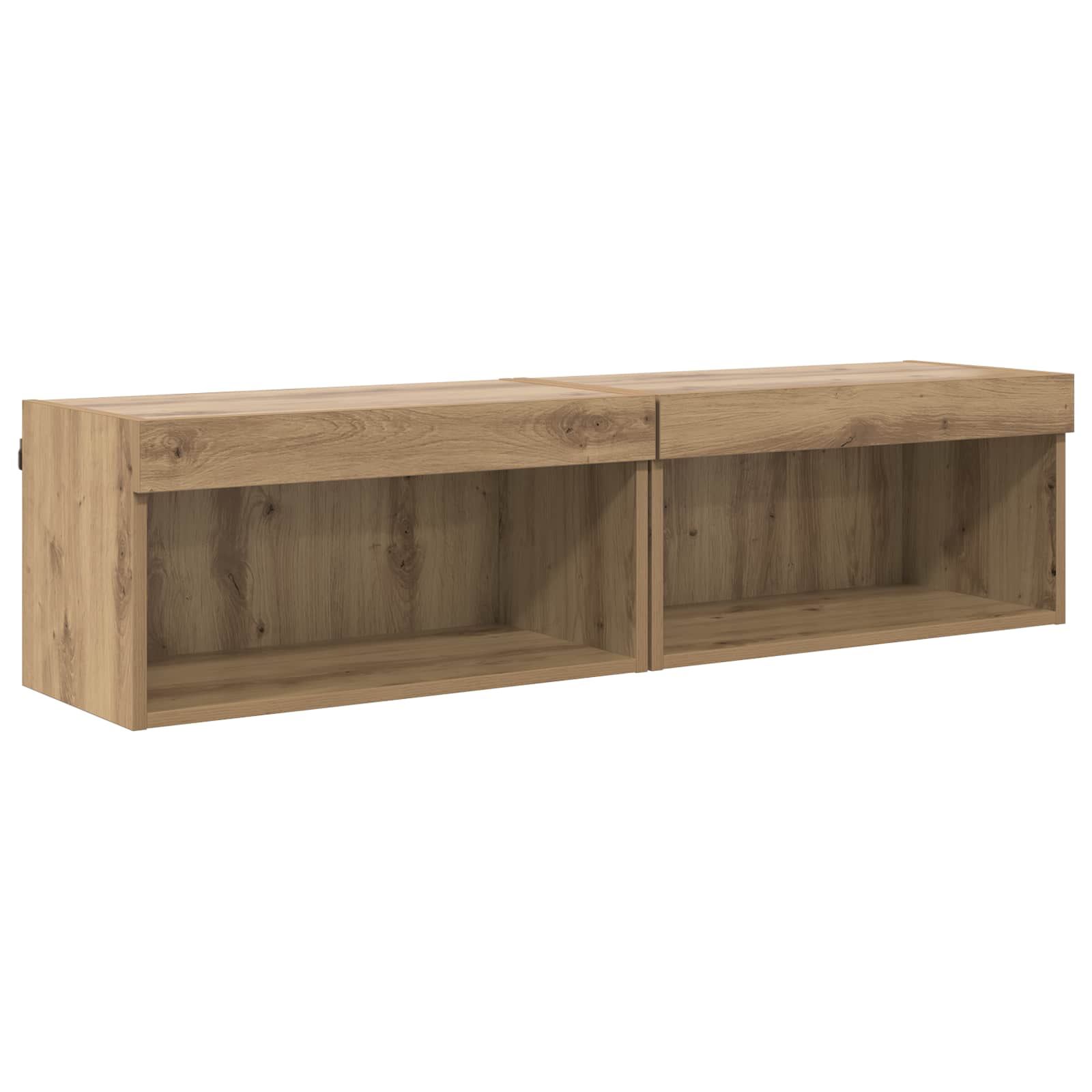 TV-Wandregal-Set mit LED 6 pcs Artisan-Eiche Holzwerkstoff