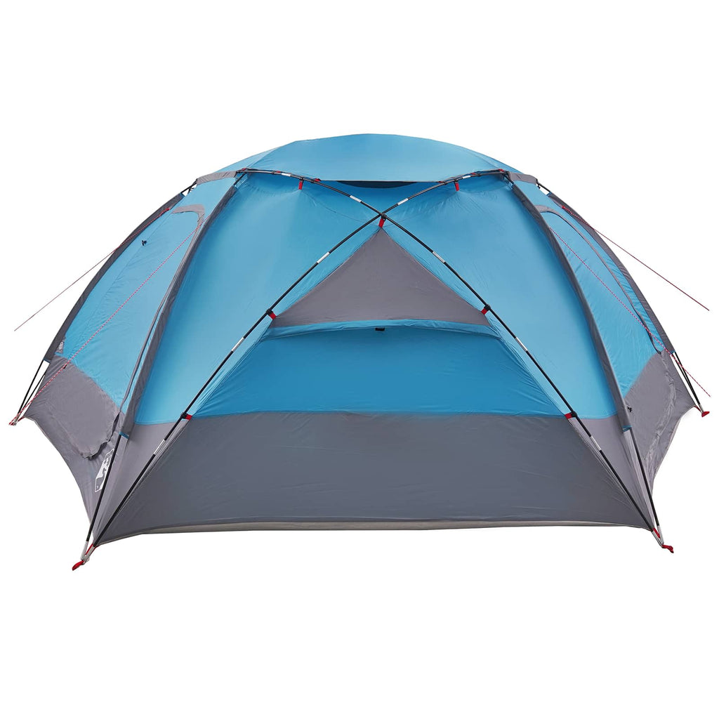 Kuppelzelt mit abnehmbarem Regenfly Blau 12-Personen