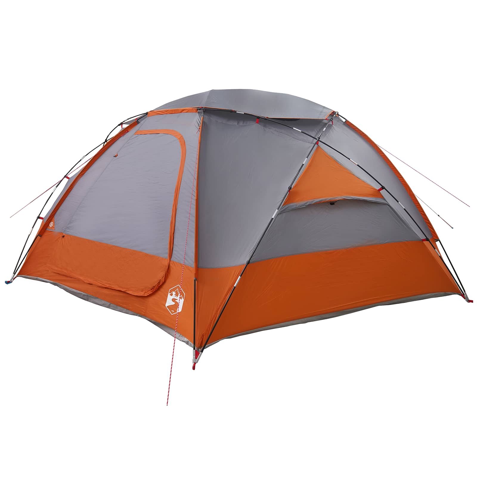 Kuppelzelt mit abnehmbarem Regenfly Grau und Orange 12-Personen