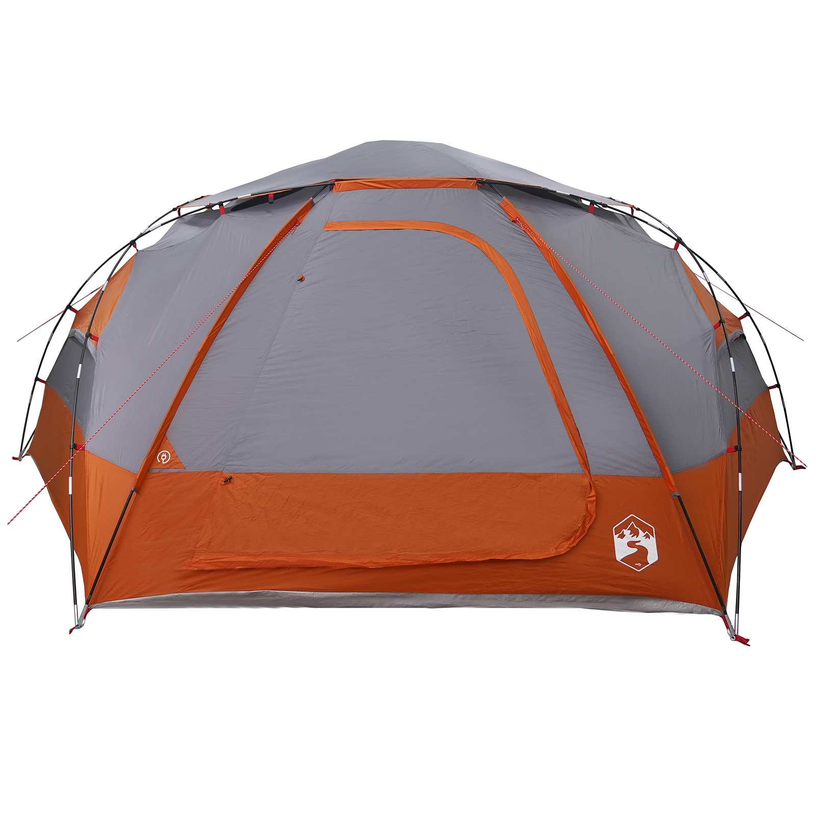 Kuppelzelt mit abnehmbarem Regenfly Grau und Orange 12-Personen
