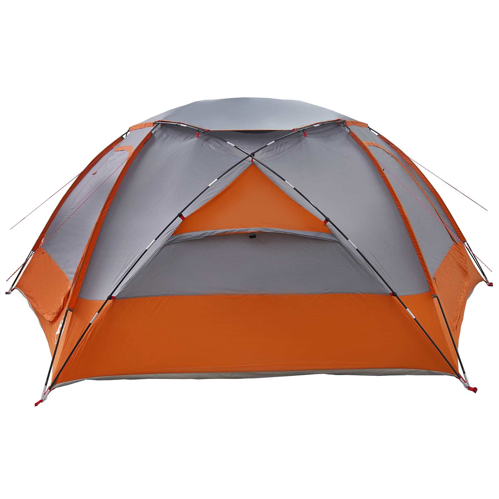 Kuppelzelt mit abnehmbarem Regenfly Grau und Orange 12-Personen