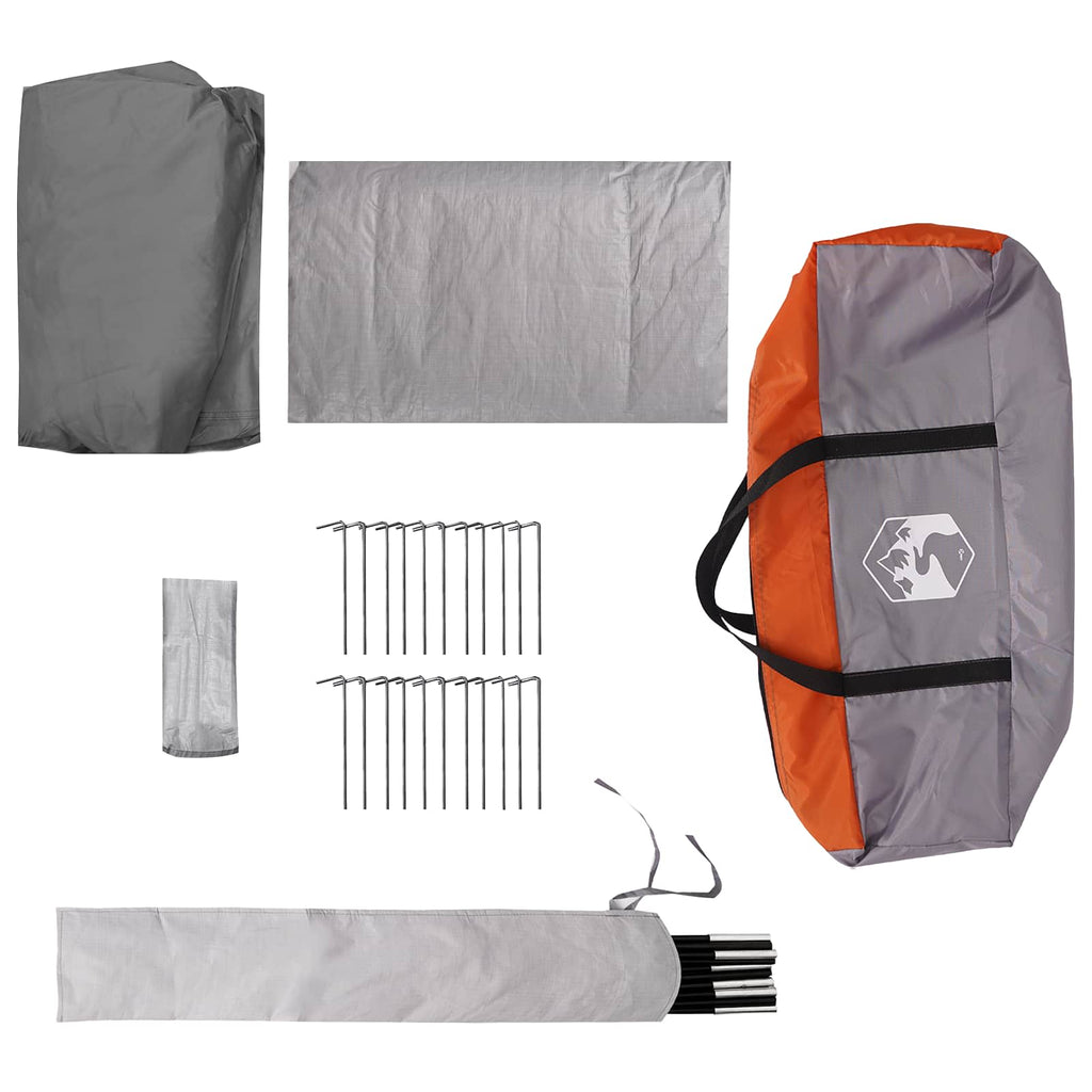 Tunnelzelt Grau und Orange 520 x 260 x 175 cm