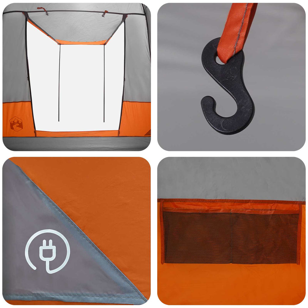 Party-Zelt Grau und Orange 4-Personen
