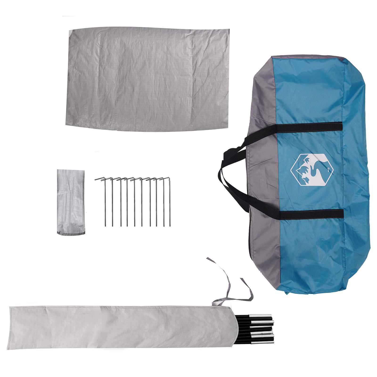 Party-Zelt Blau 10 Personen 185T Polyester mit PU-Beschichtung