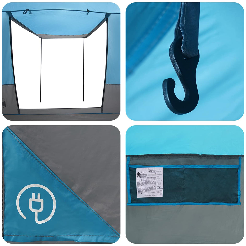 Party-Zelt Blau 10 Personen 185T Polyester mit PU-Beschichtung