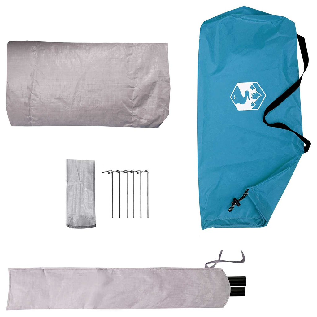 Trekkingzelt Blau 4-Personen 185T Polyester mit PU-Beschichtung