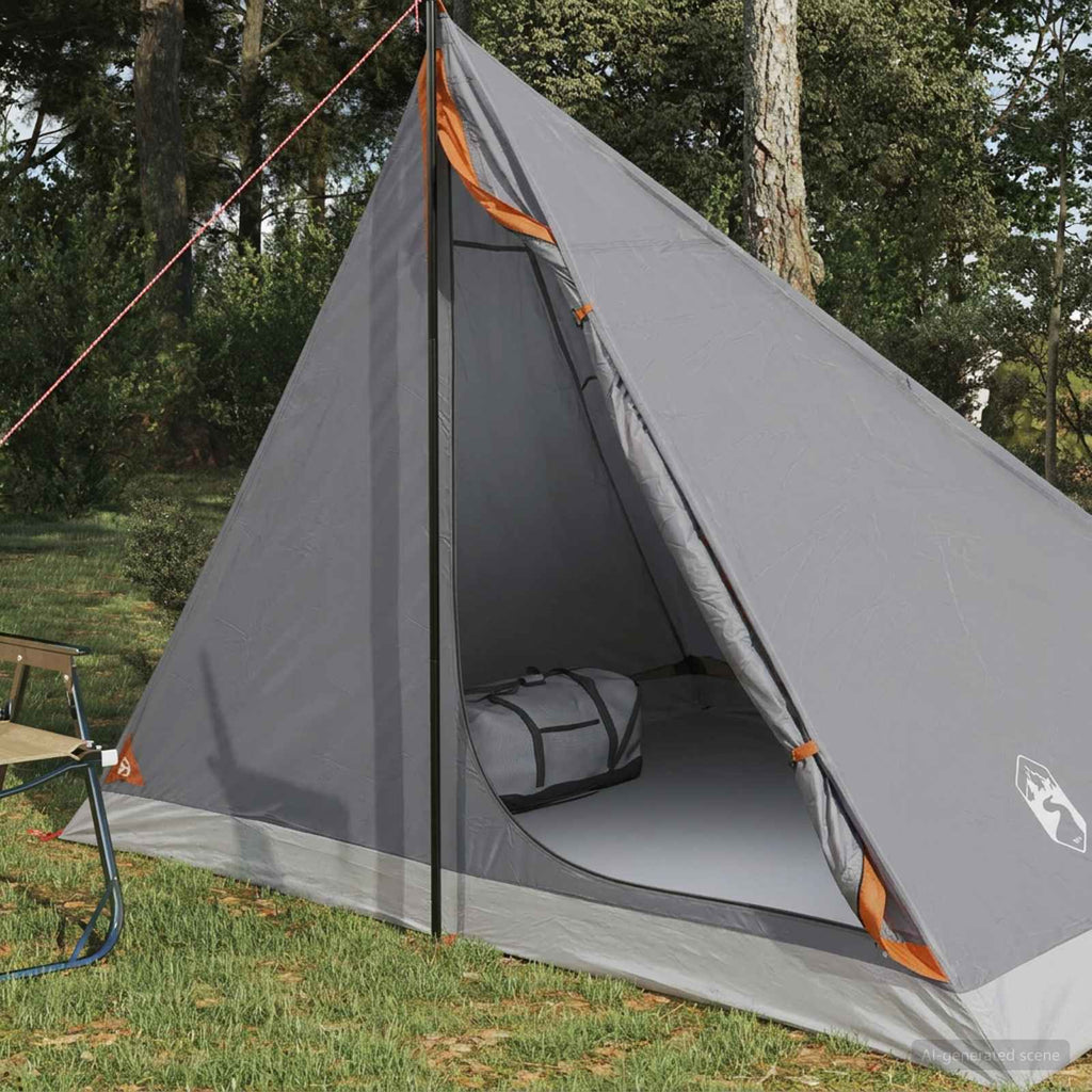 Trekkingzelt Grau und Orange 4-Personen