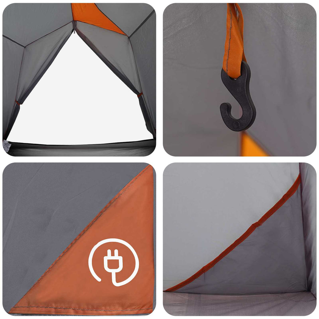 Tunnelzelt Grau und Orange 2-Personen