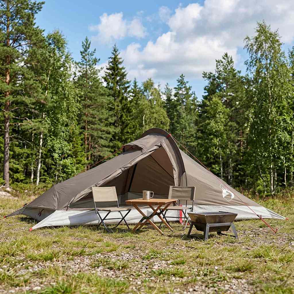 Trekkingzelt Braun und Grau 2-Personen