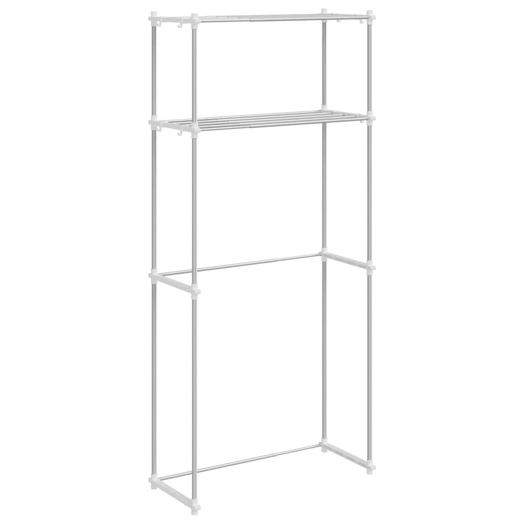 Waschmaschinenregal Weiß 70 x 27 x 136 cm Aluminium