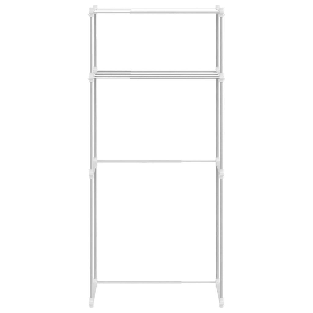 Waschmaschinenregal Weiß 70 x 27 x 136 cm Aluminium