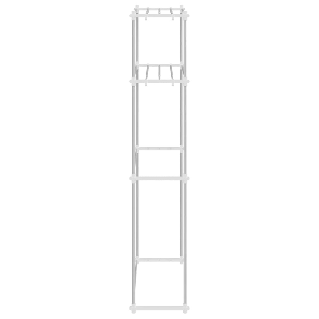 Waschmaschinenregal Weiß 70 x 27 x 136 cm Aluminium