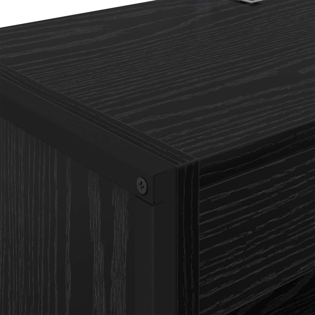 Bücherregal 2 pcs Schwarz Eichen-Optik 60 x 30 x 189,5 cm