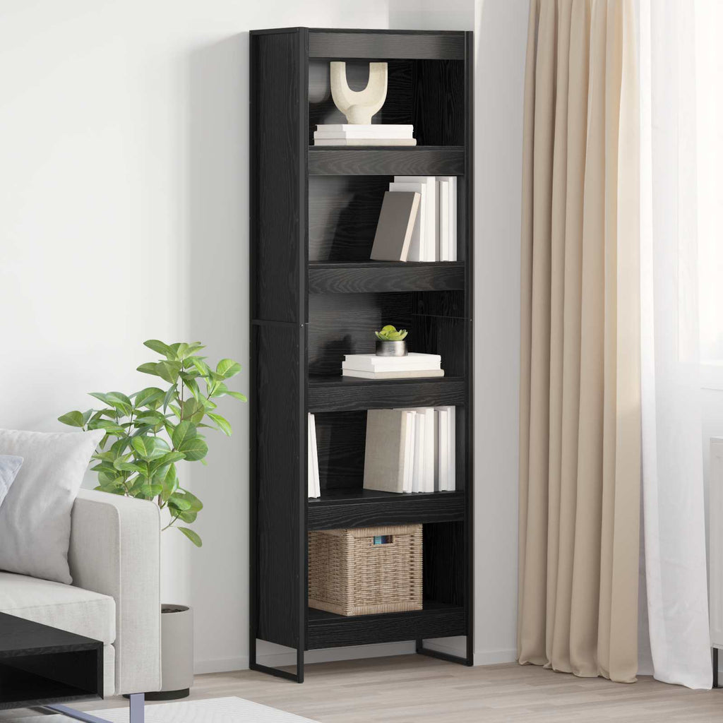 Bücherregal 2 pcs Schwarz Eichen-Optik 60 x 30 x 189,5 cm
