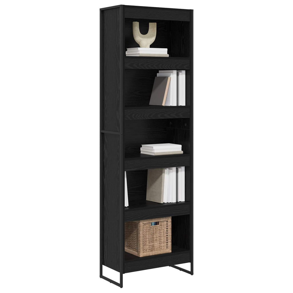 Bücherregal 2 pcs Schwarz Eichen-Optik 60 x 30 x 189,5 cm