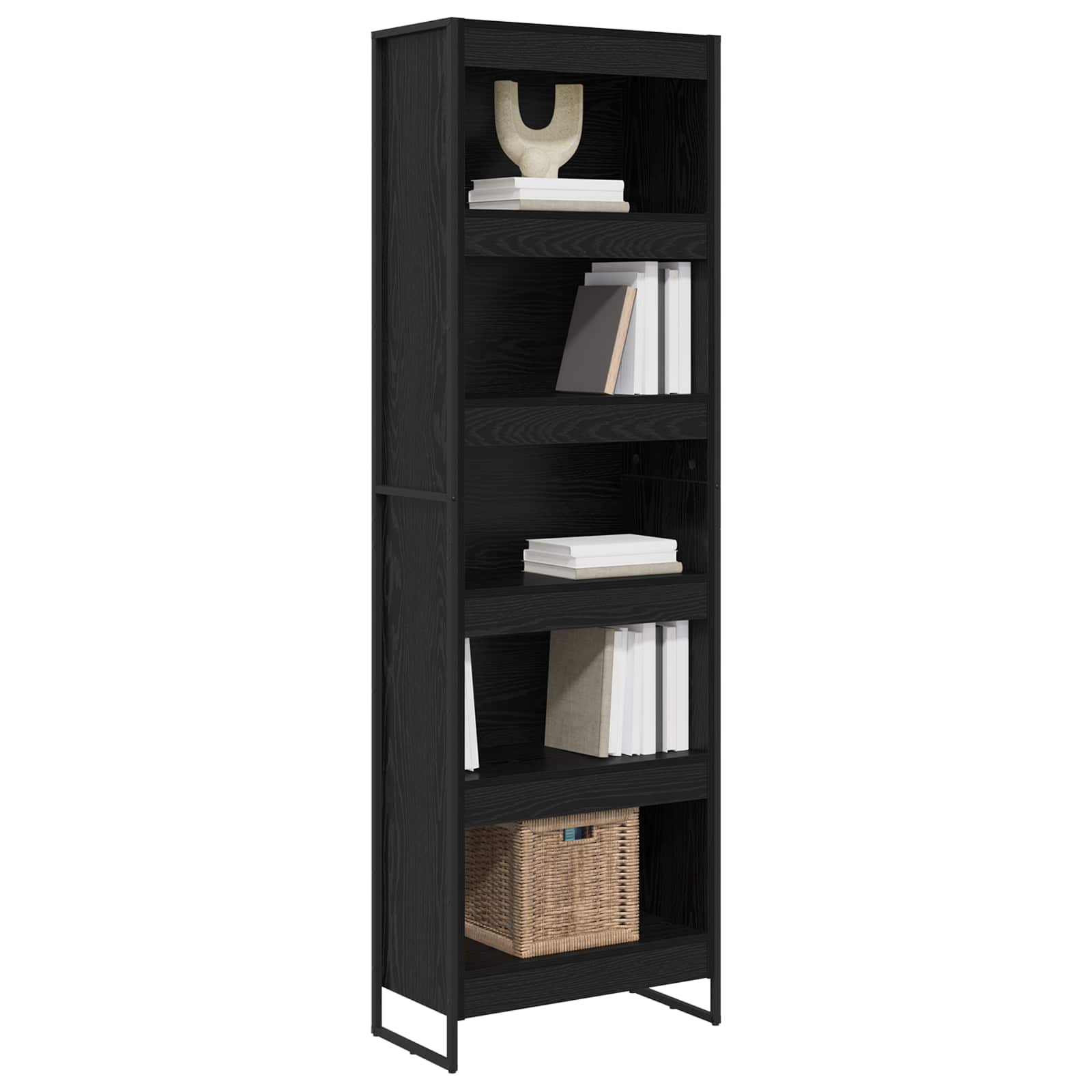 Bücherregal 2 pcs Schwarz Eichen-Optik 60 x 30 x 189,5 cm