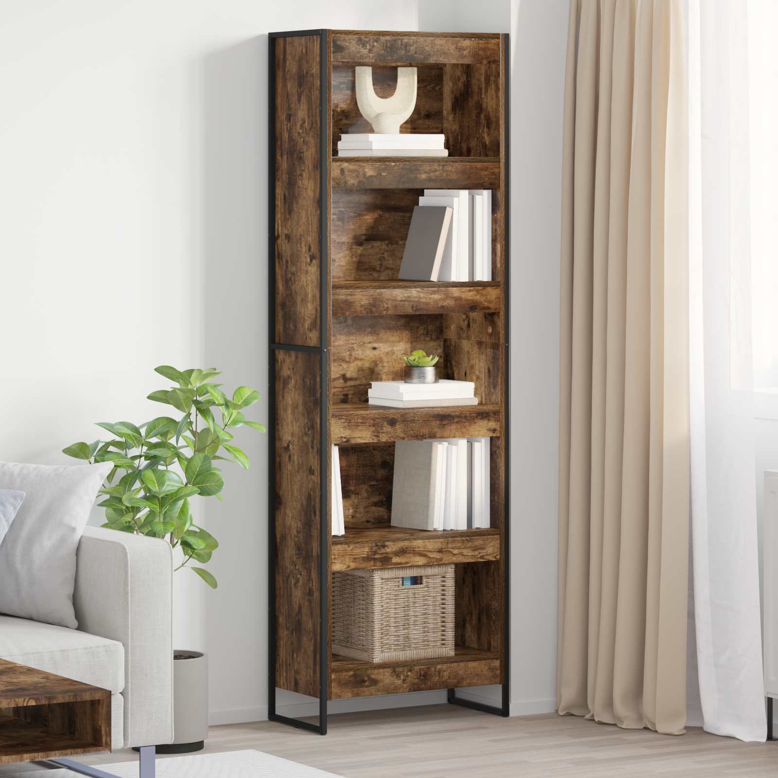 Bücherregal 2 pcs Raucharbe 60 x 30 x 189,5 cm Holzwerkstoff