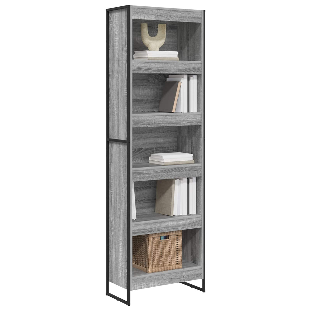 Bücherregal 2 pcs Graues Sonoma 60 x 30 x 189,5 cm