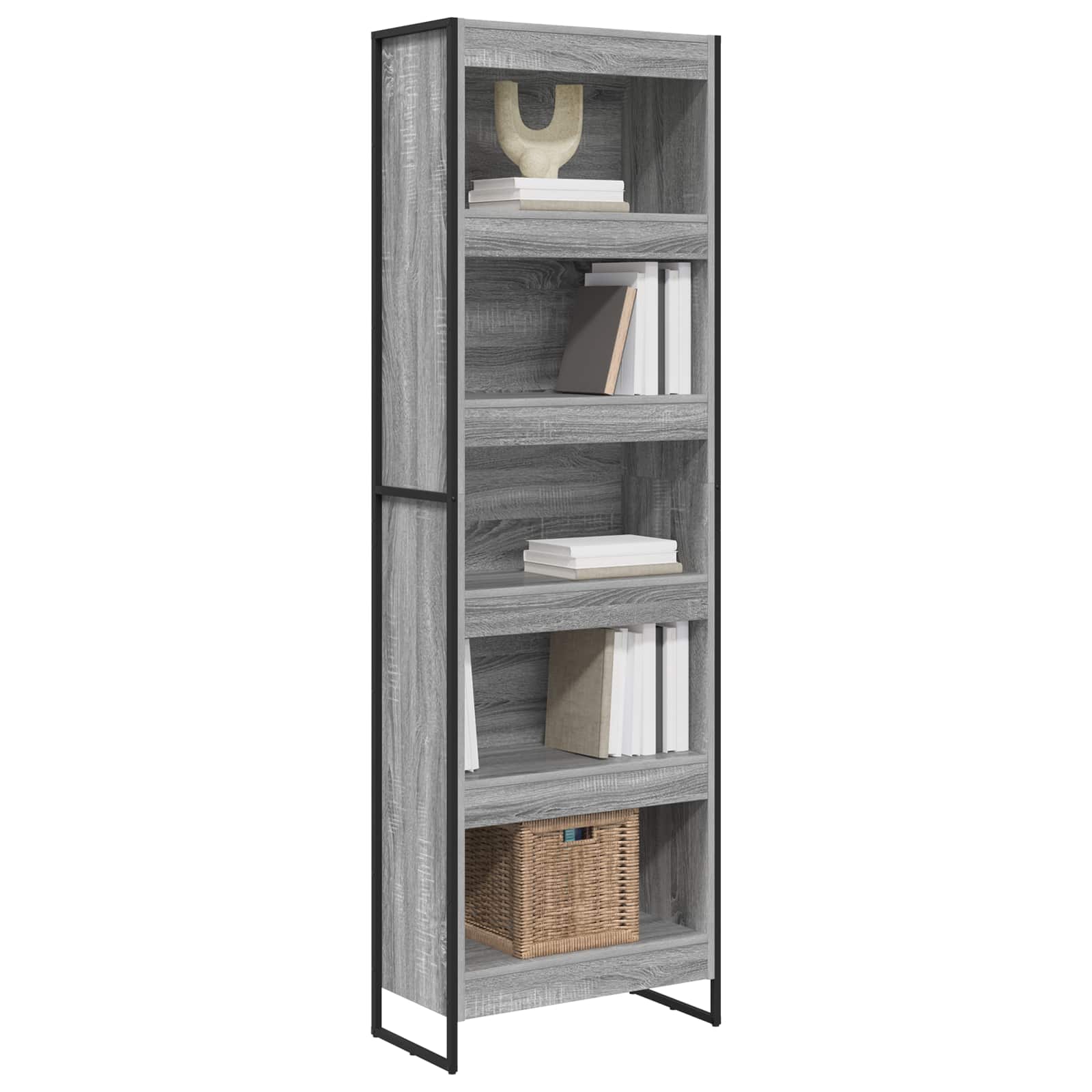 Bücherregal 2 pcs Graues Sonoma 60 x 30 x 189,5 cm