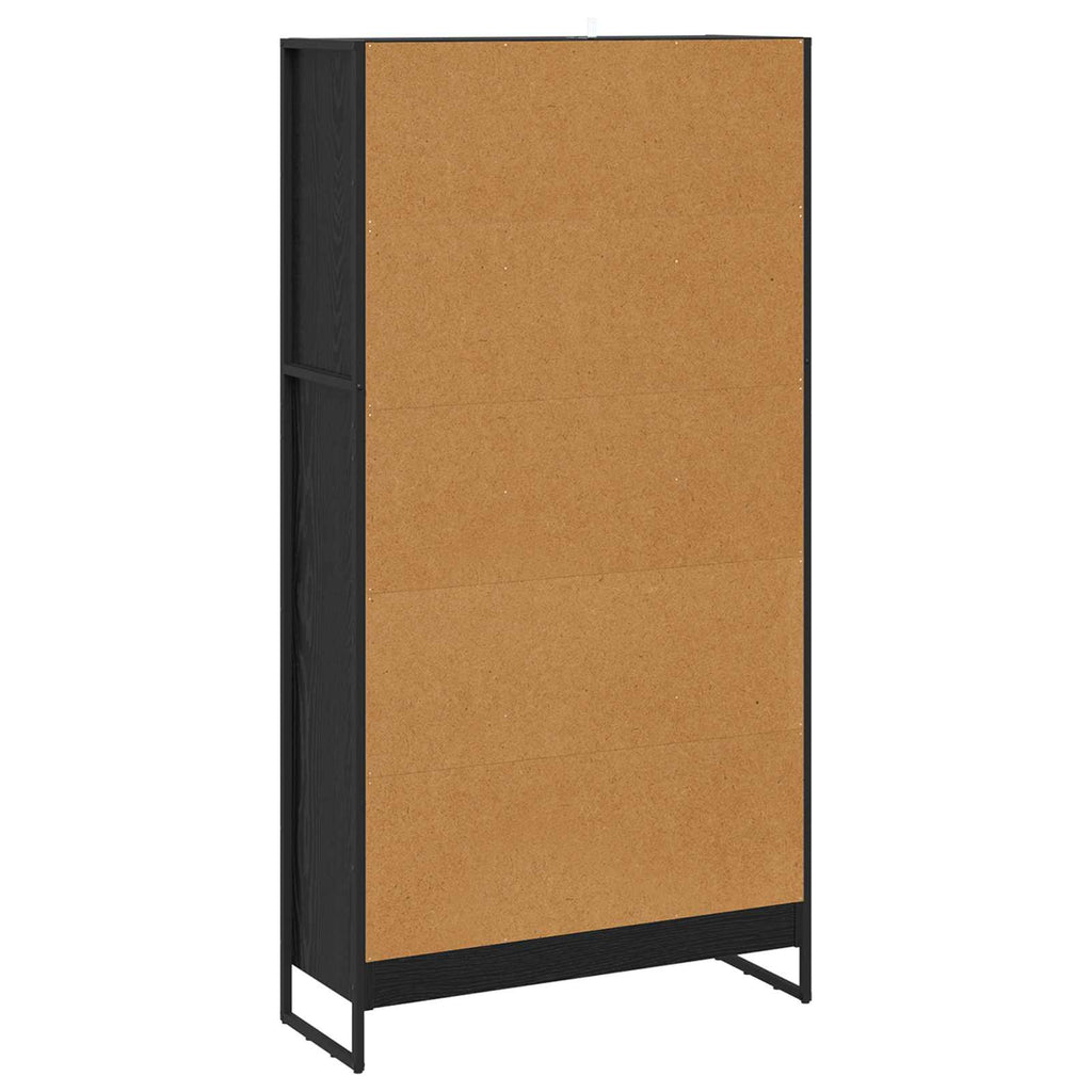 Bücherregal 2 pcs Schwarz Eichen-Optik 80 x 30 x 155 cm