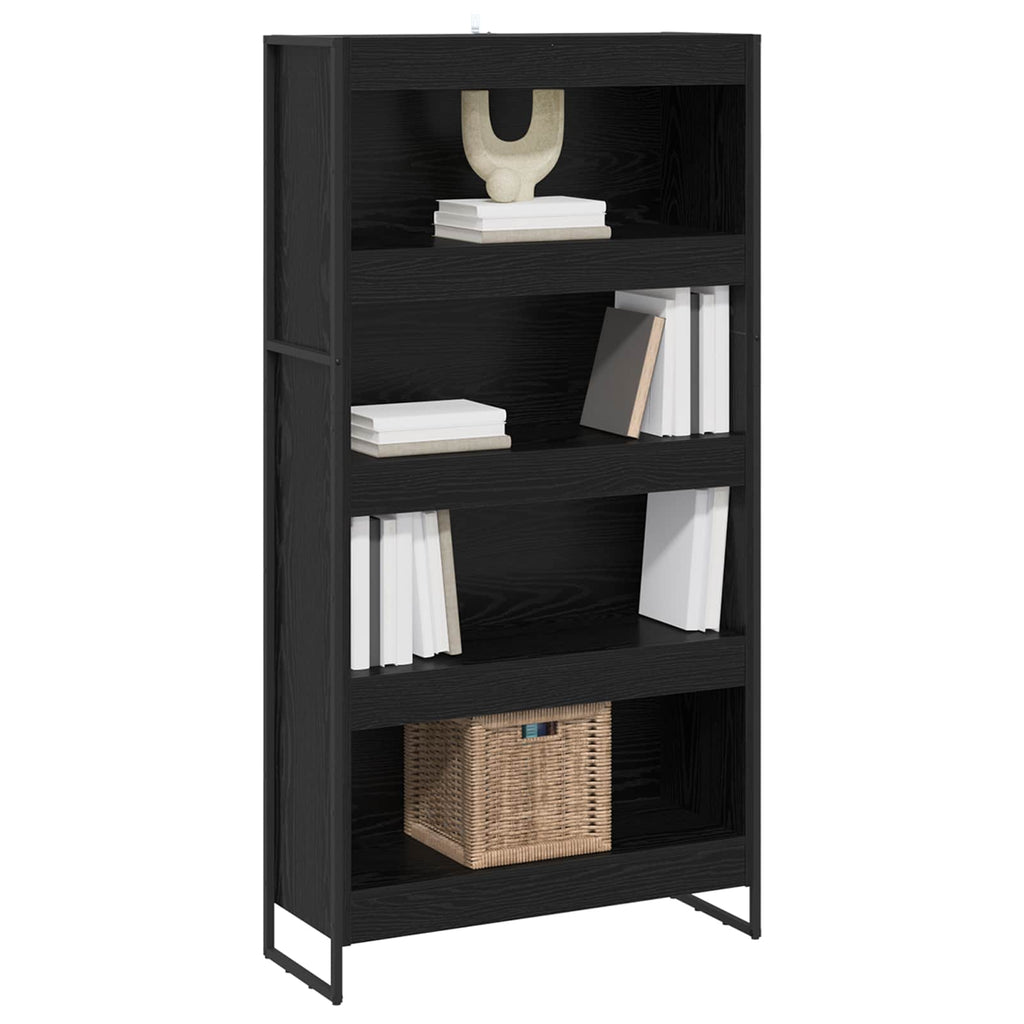 Bücherregal 2 pcs Schwarz Eichen-Optik 80 x 30 x 155 cm