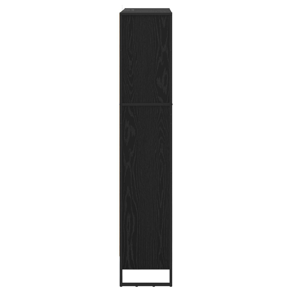 Bücherregal 2 pcs Schwarz Eichen-Optik 80 x 30 x 155 cm