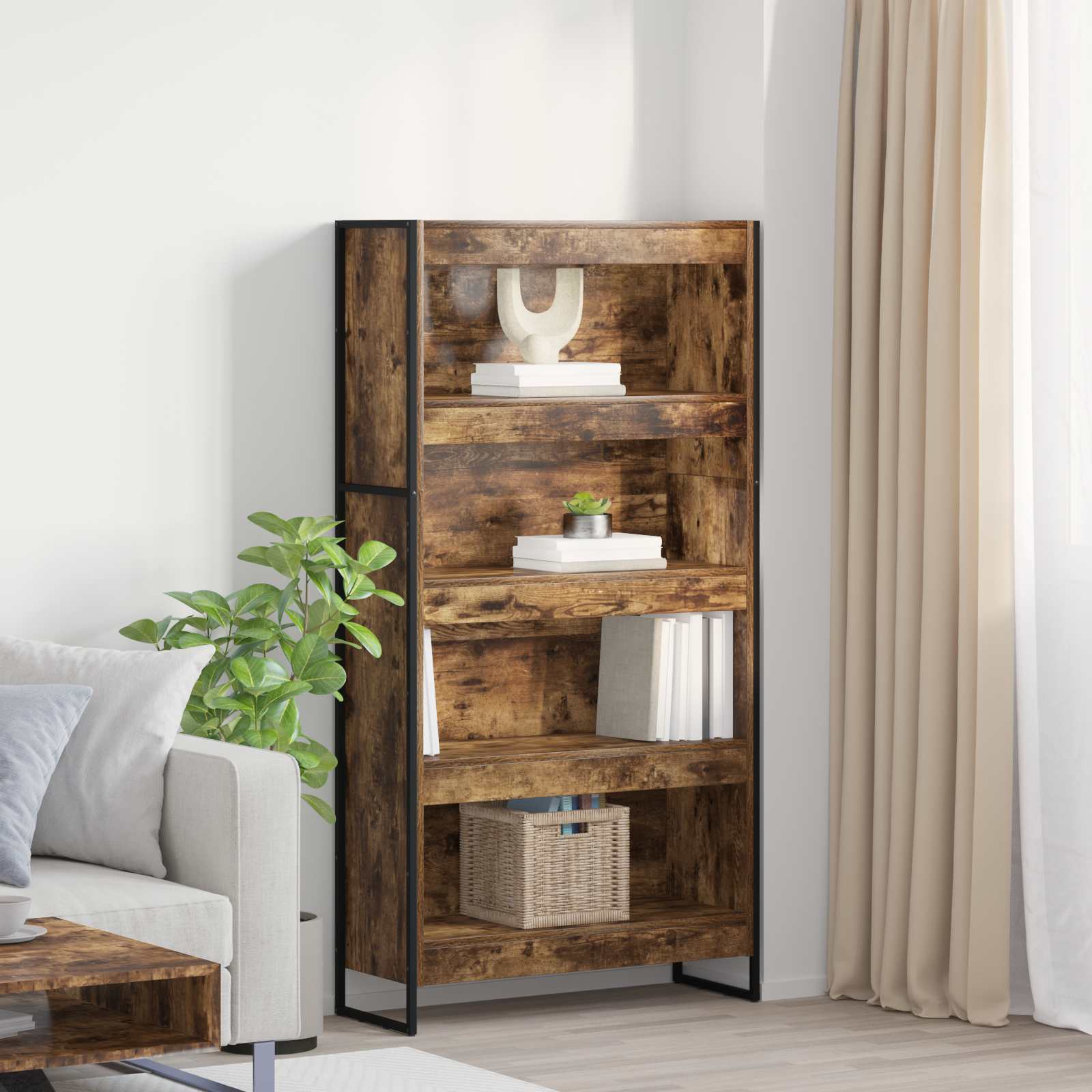 Bücherregal 2 pcs Raucharbe 80 x 30 x 155 cm Holzwerkstoff