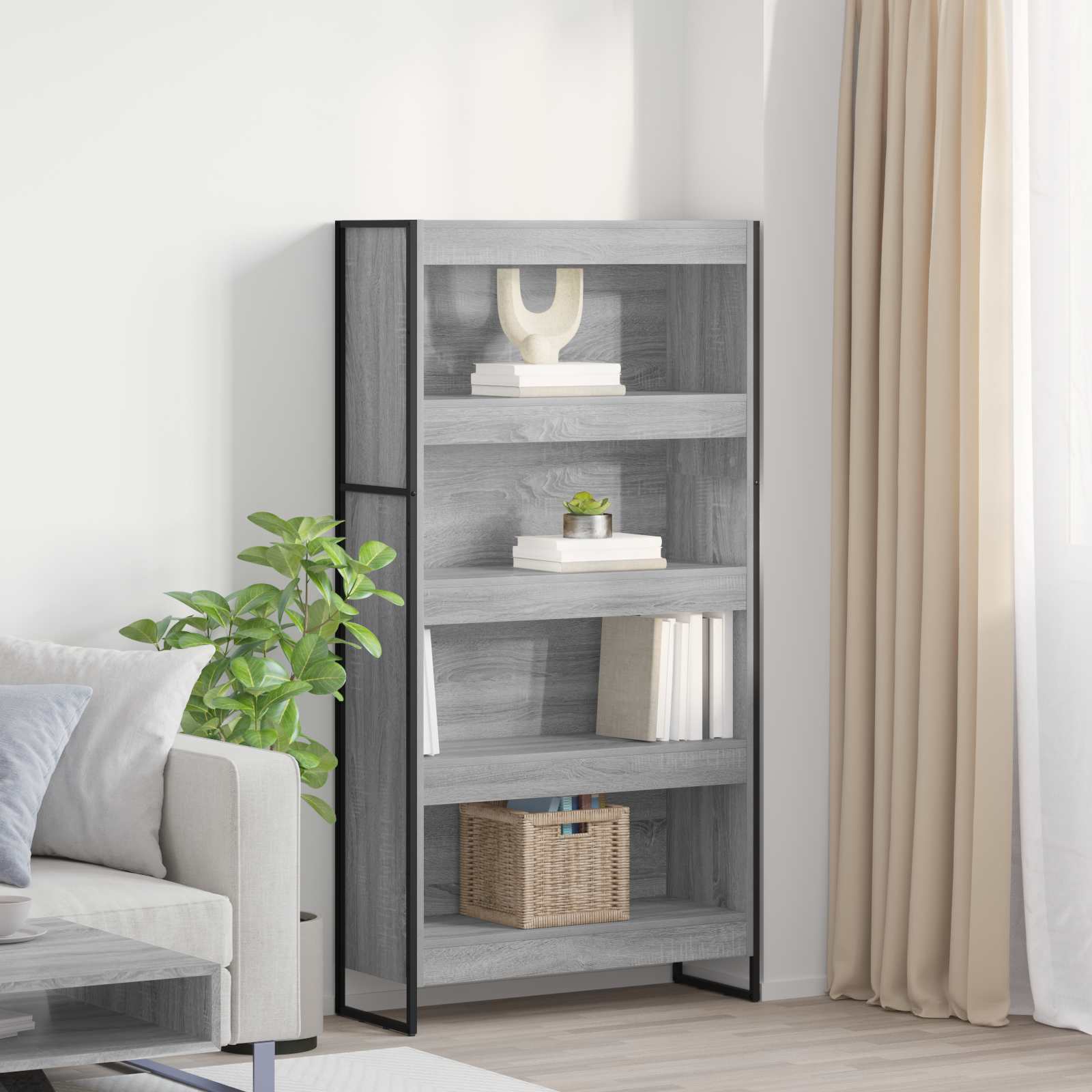 Bücherregal 2 pcs Graues Sonoma 80 x 30 x 155 cm Holzwerkstoff