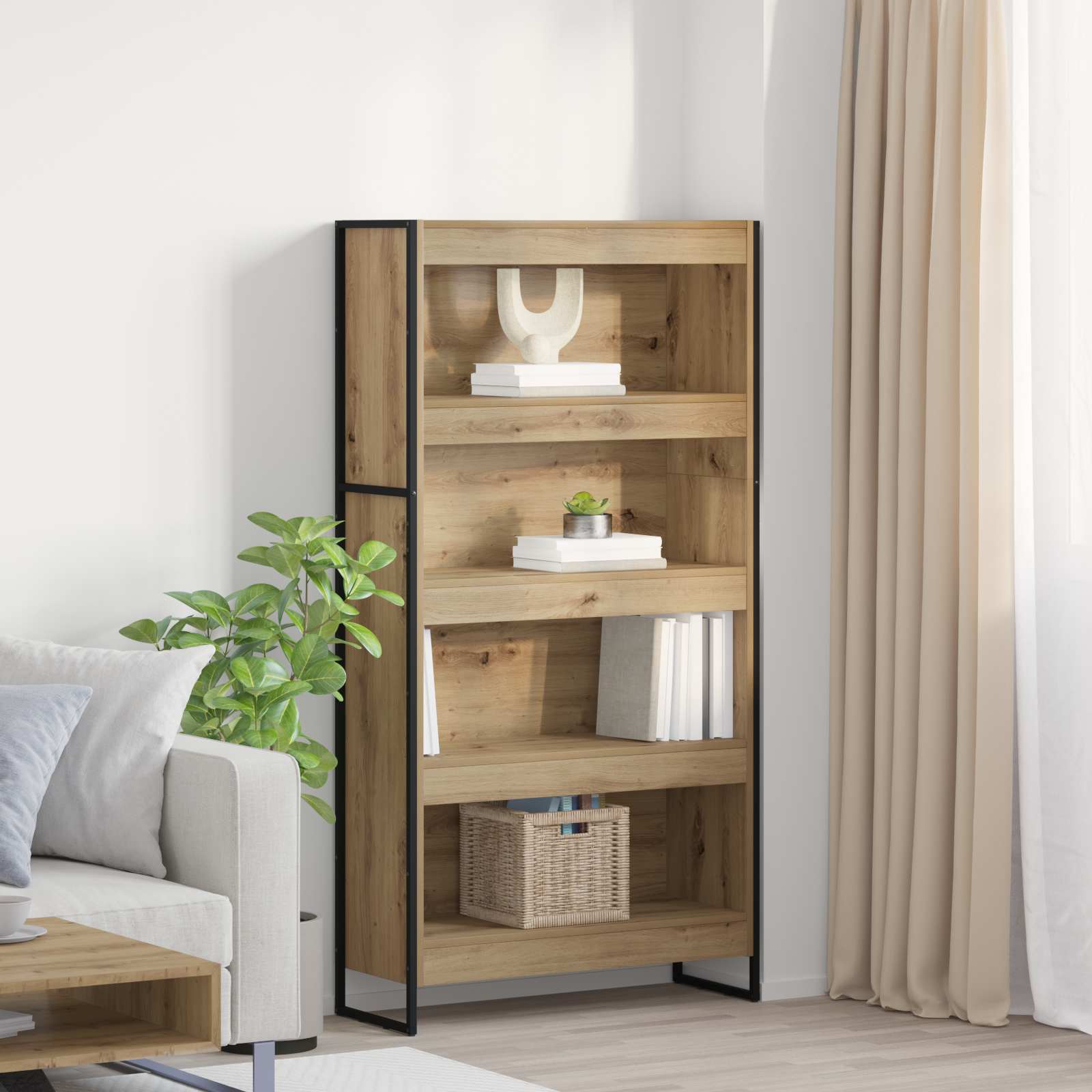 Bücherregal 2 pcs Kunsthandwerk Eiche 80 x 30 x 155 cm
