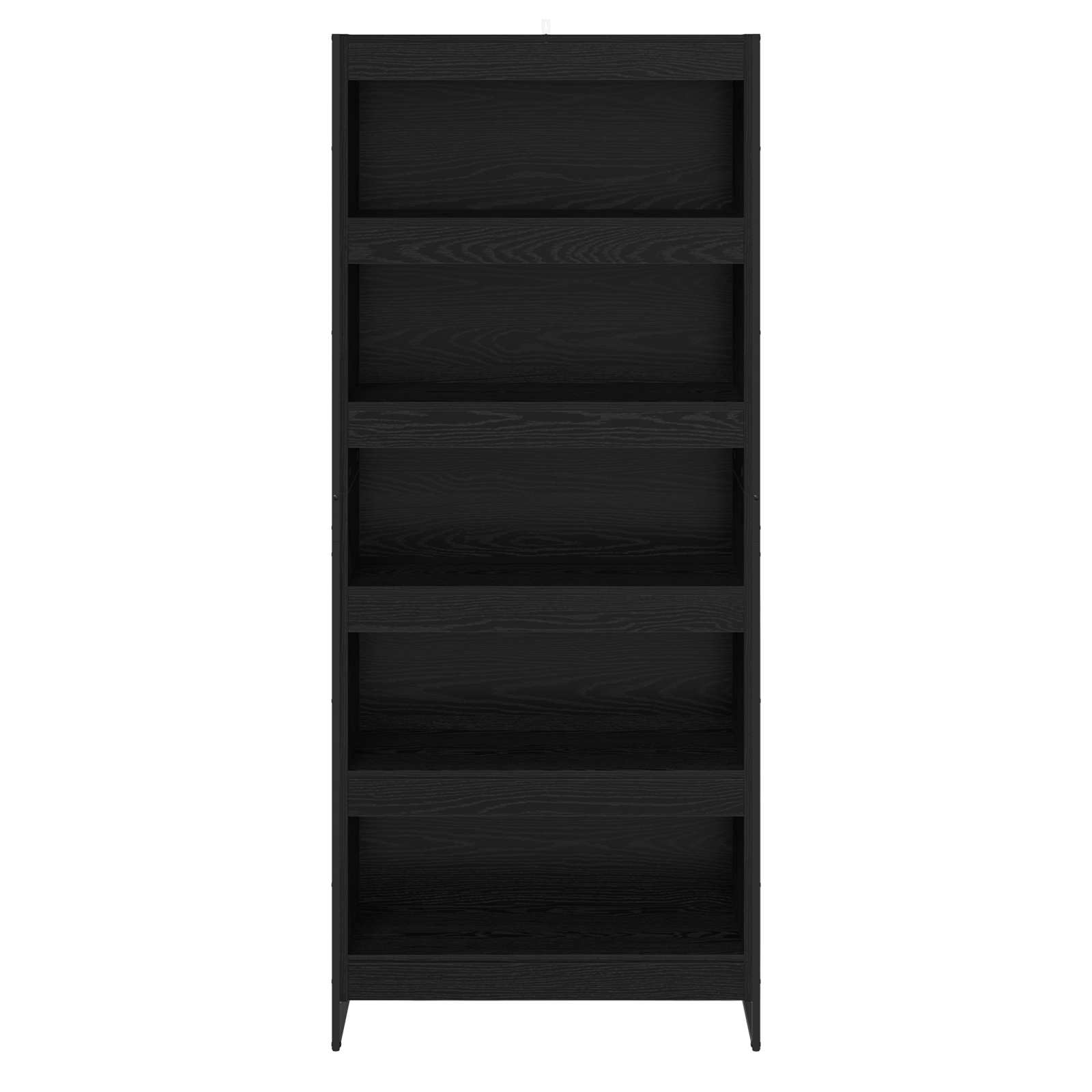 Bücherregal 2 pcs Schwarz Eichen-Optik 80 x 30 x 189,5 cm