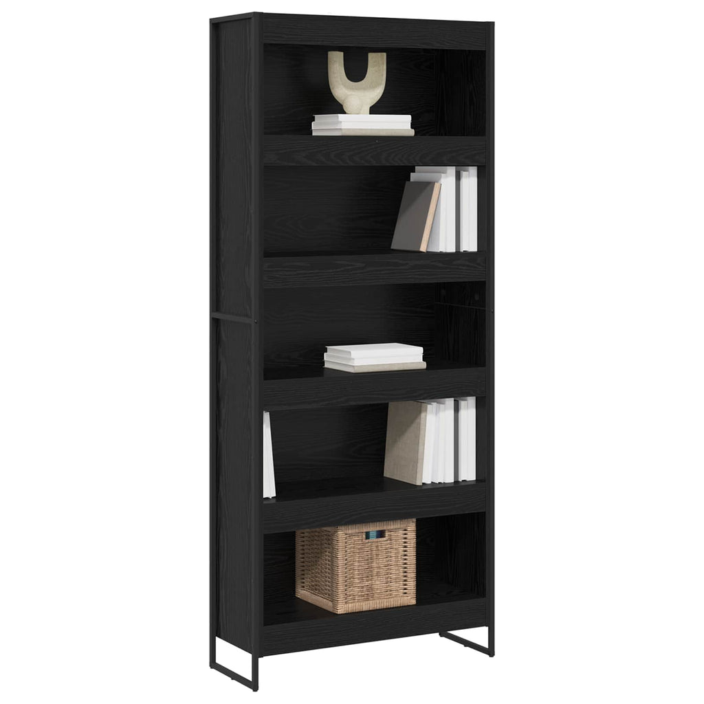 Bücherregal 2 pcs Schwarz Eichen-Optik 80 x 30 x 189,5 cm