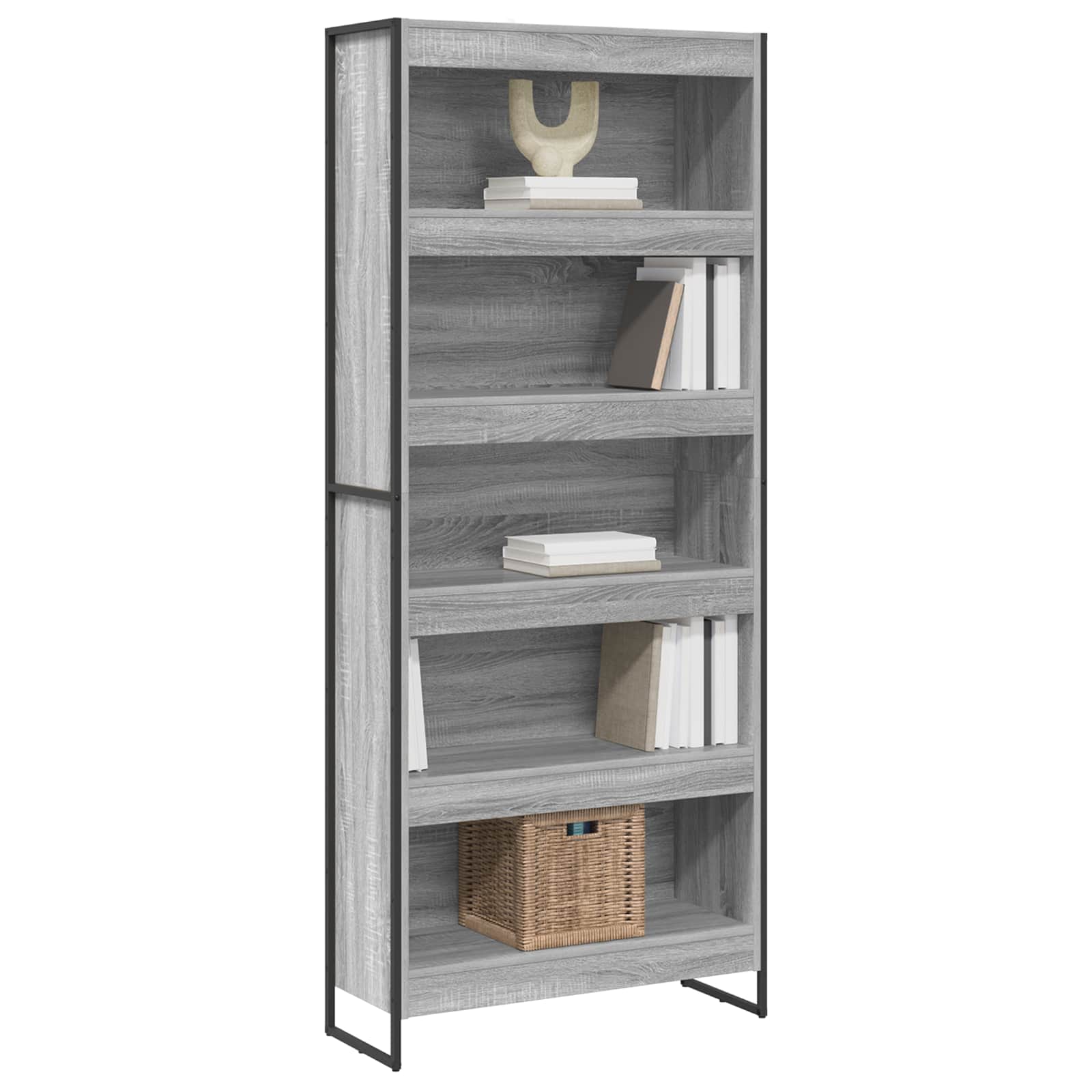 Bücherregal 2 pcs Graues Sonoma 80 x 30 x 189,5 cm