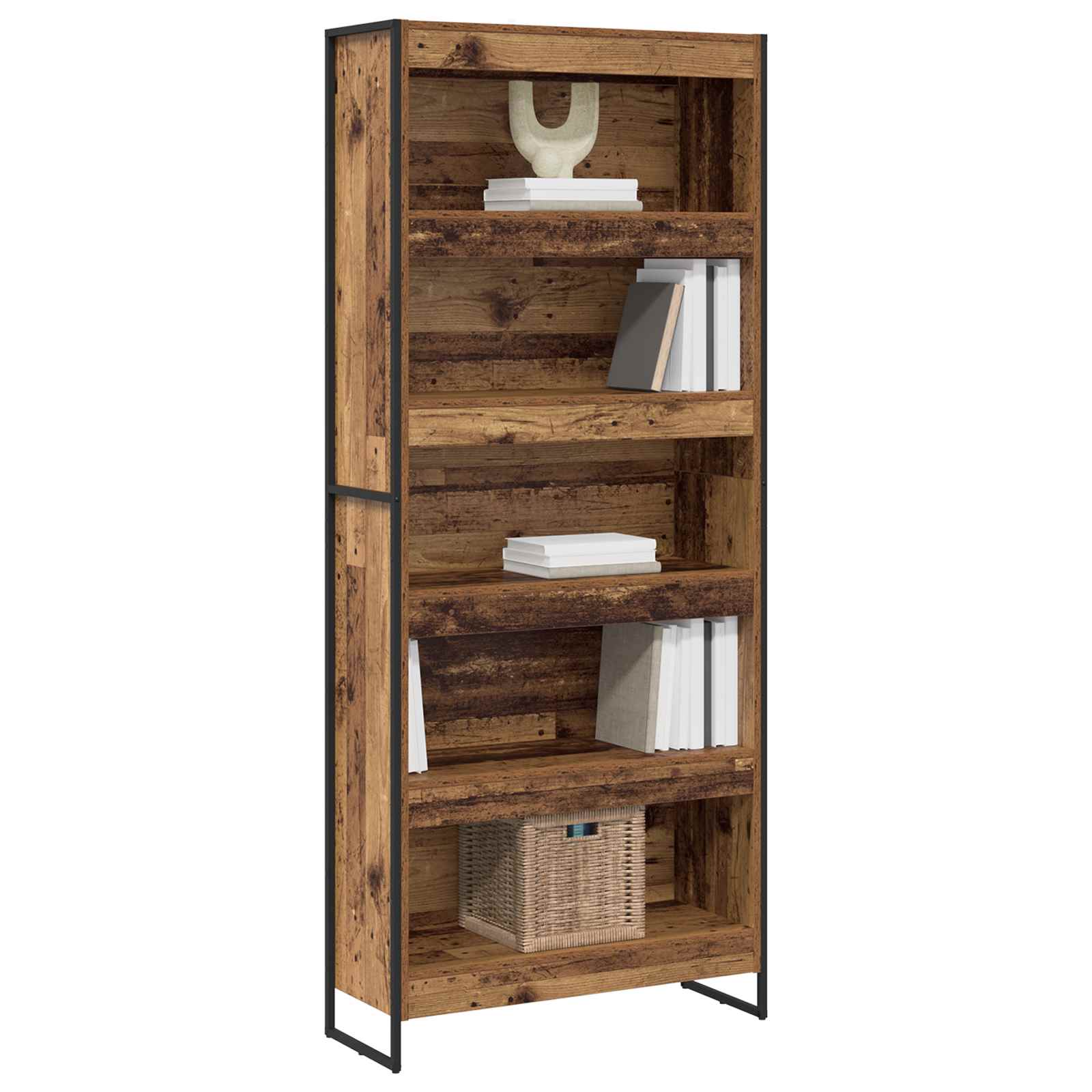 Bücherregal 2 pcs Altholz 80 x 30 x 189,5 cm Holzwerkstoff