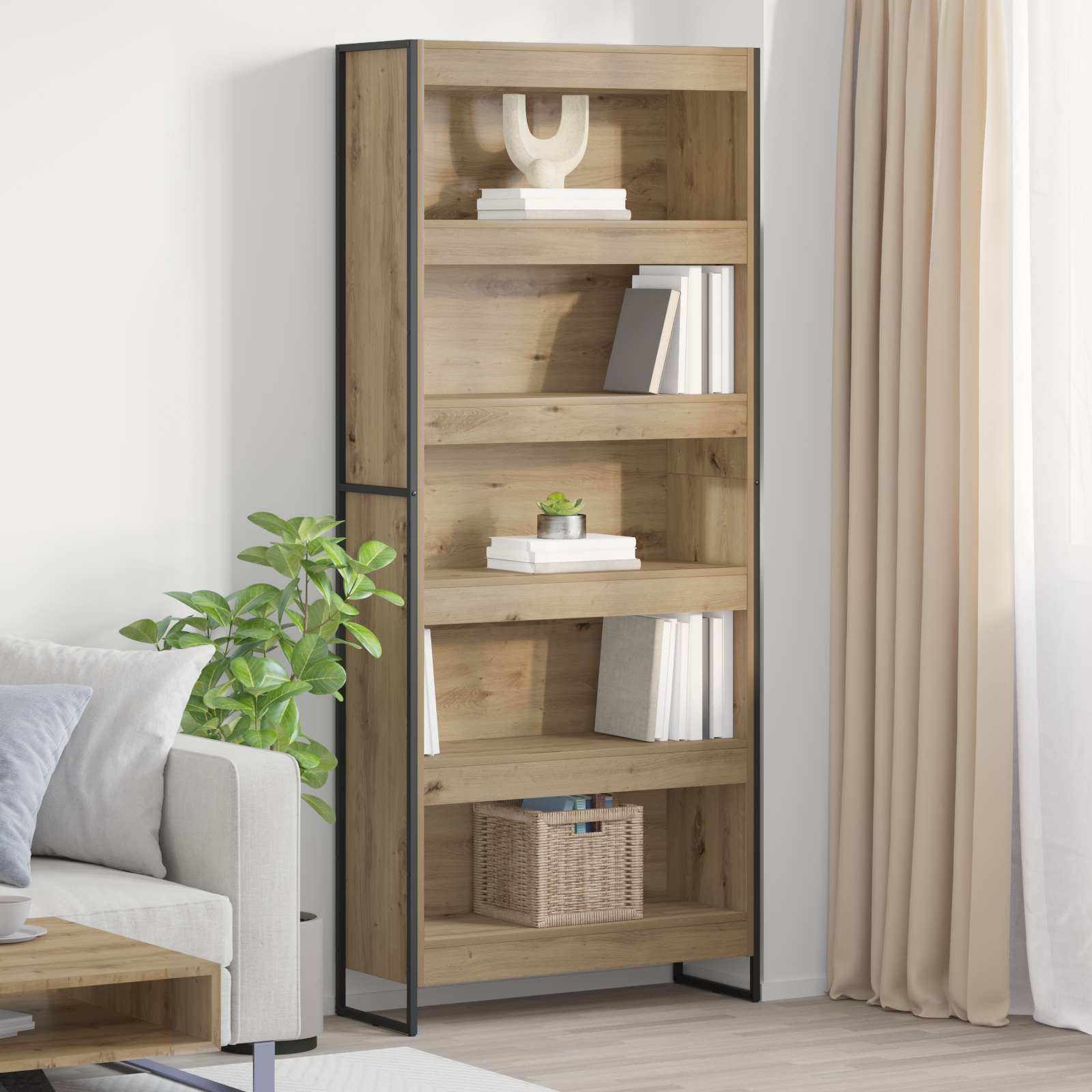 Bücherregal 2 pcs Kunsthandwerk Eiche 80 x 30 x 189,5 cm