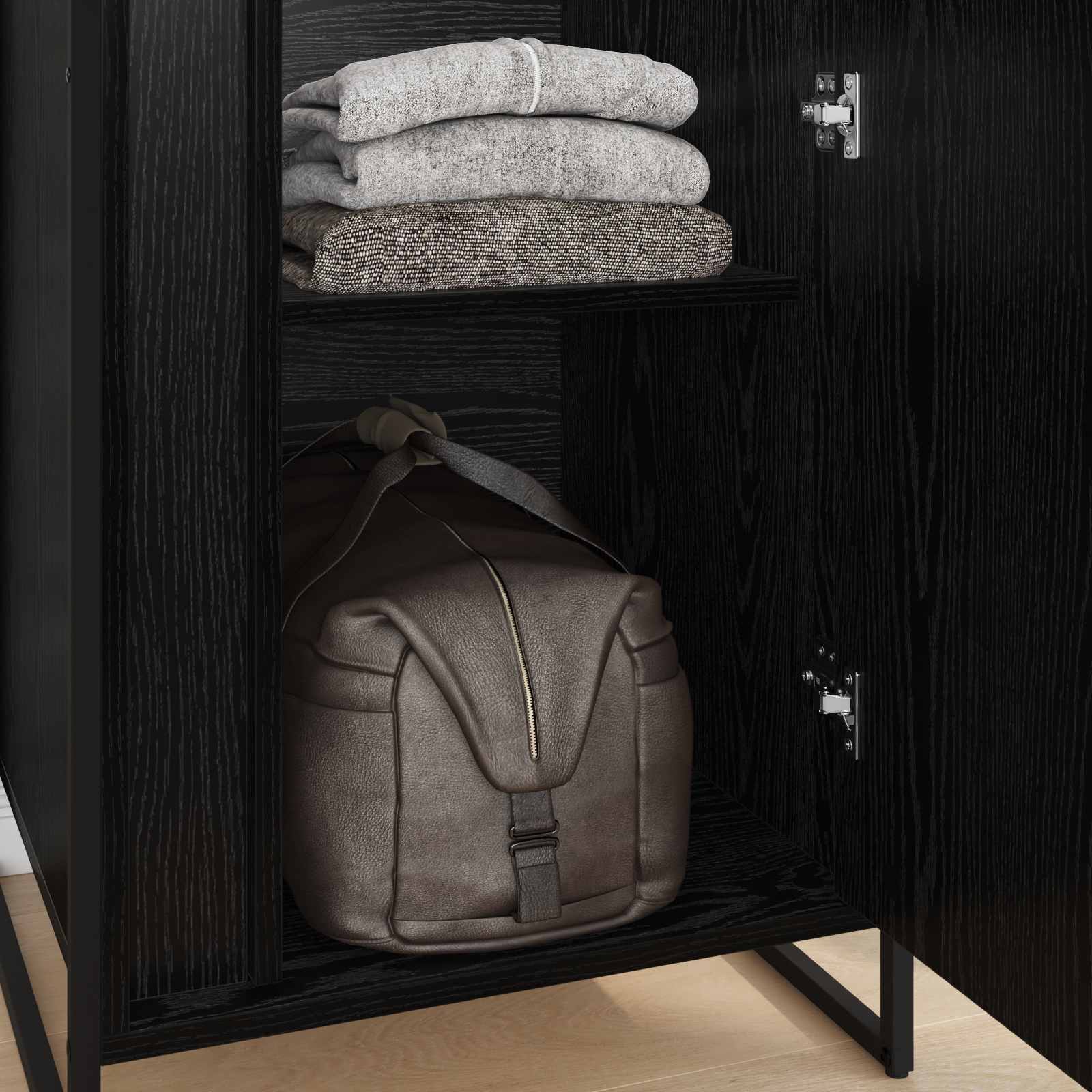 Warderobe Schwarz Eichen-Optik 50 x 50 x 200 cm Holzwerkstoff