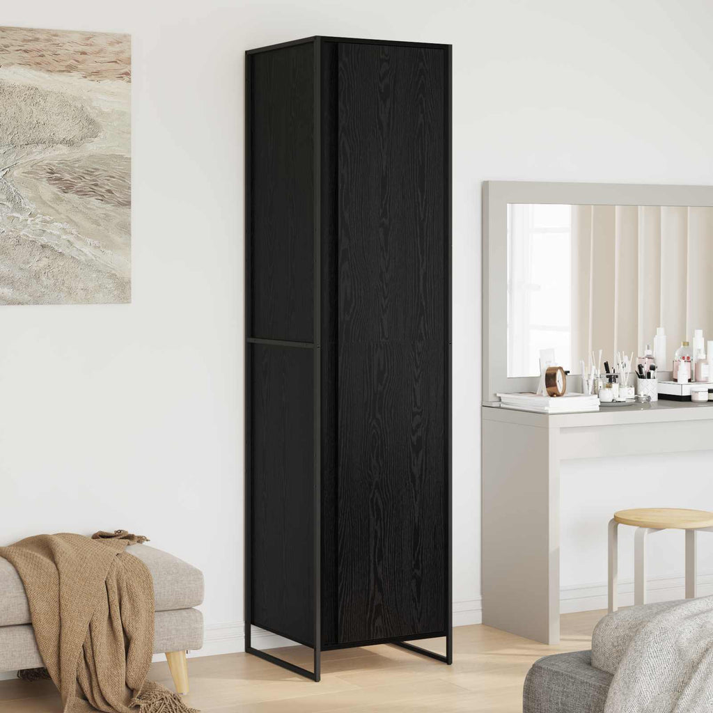 Warderobe Schwarz Eichen-Optik 50 x 50 x 200 cm Holzwerkstoff