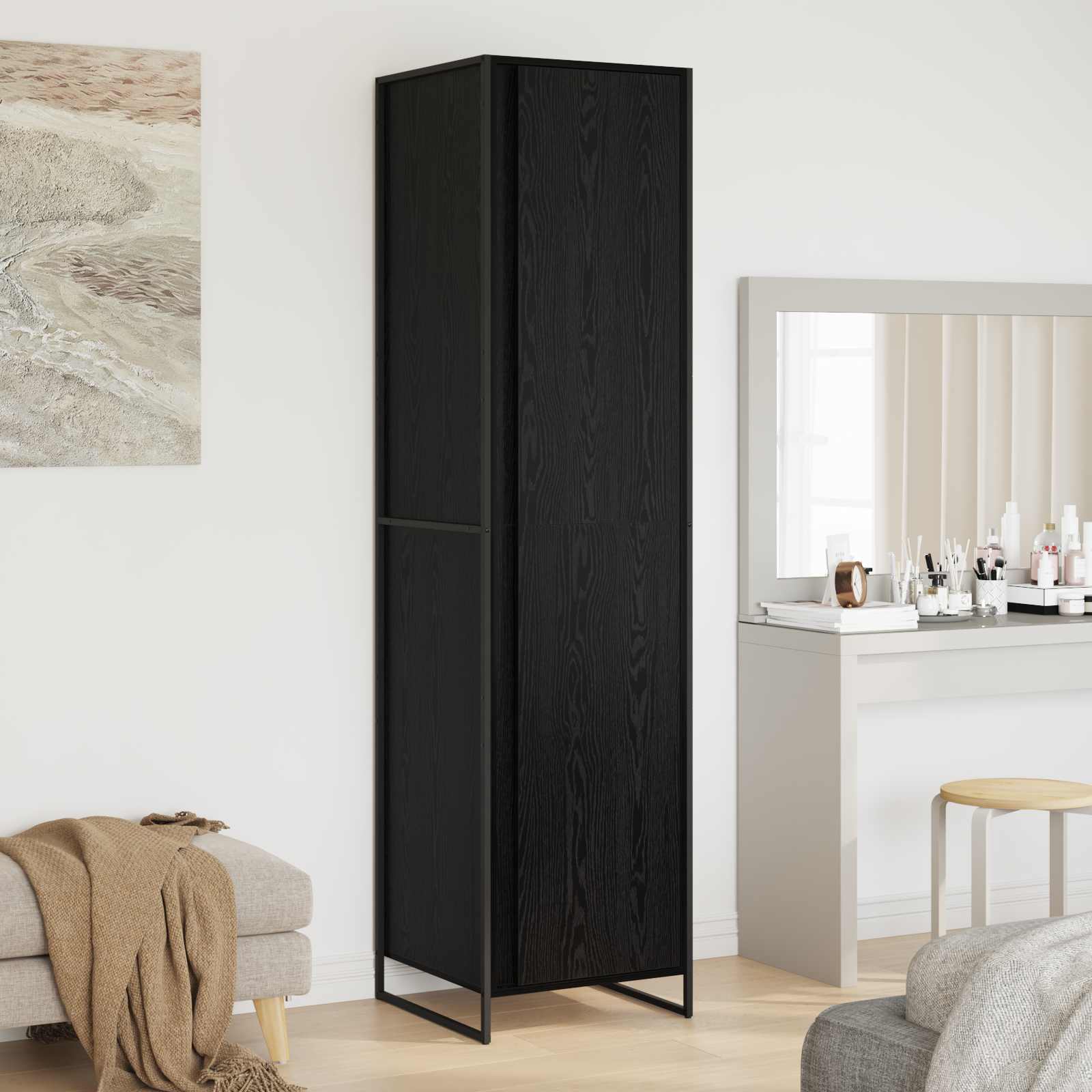 Warderobe Schwarz Eichen-Optik 50 x 50 x 200 cm Holzwerkstoff