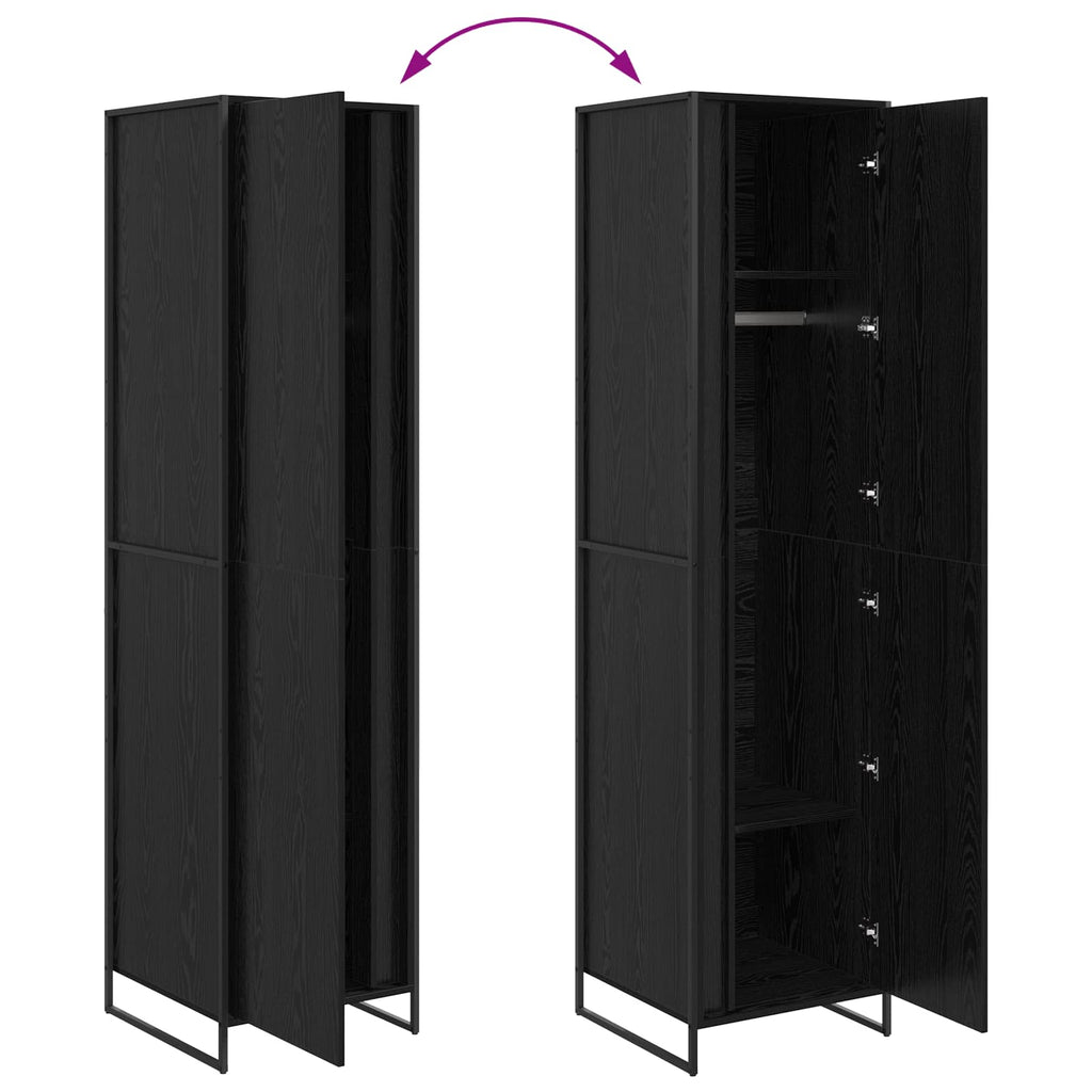 Warderobe Schwarz Eichen-Optik 50 x 50 x 200 cm Holzwerkstoff