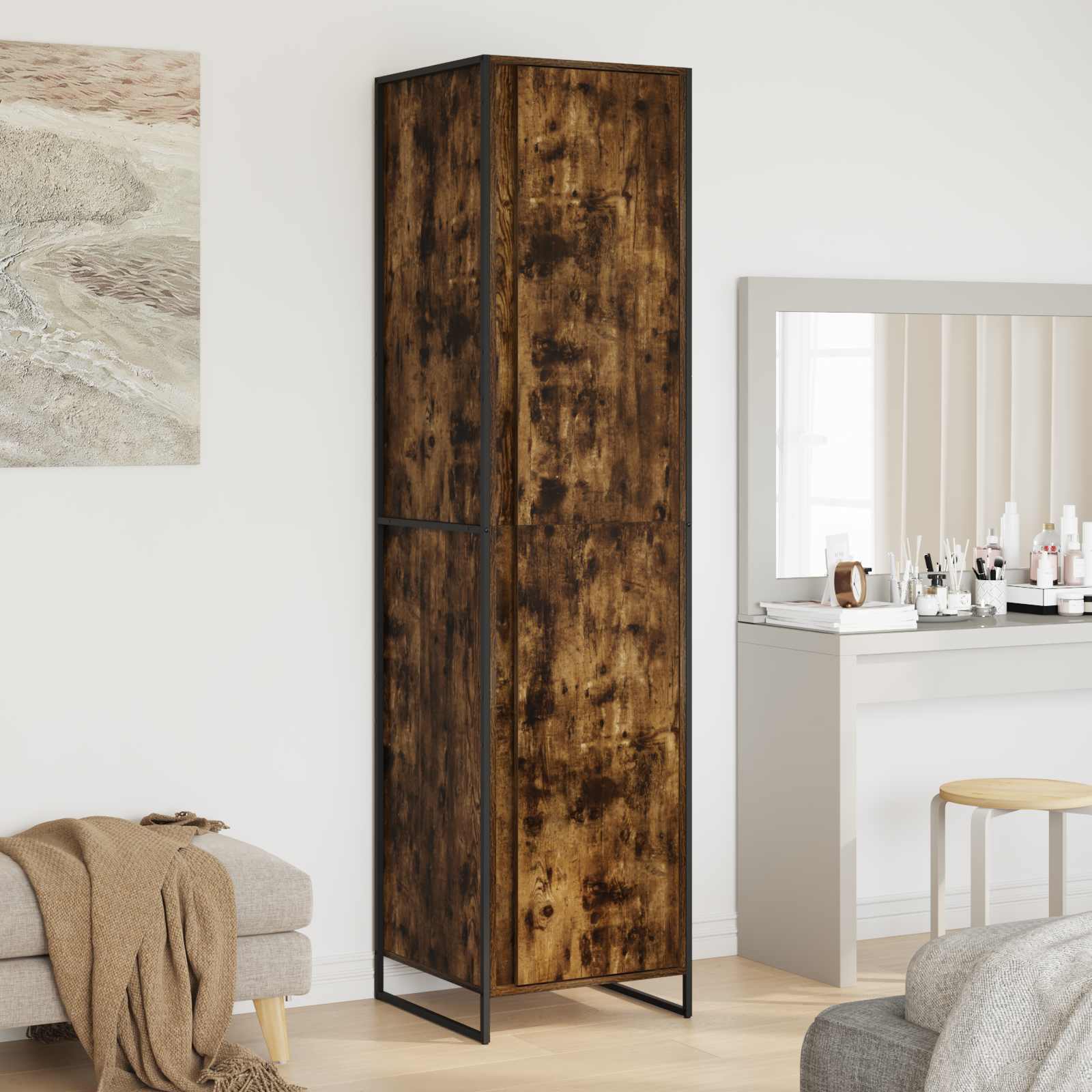 Warderobe mit Speicher Raucharbe 50 x 50 x 200 cm Holzwerkstoff
